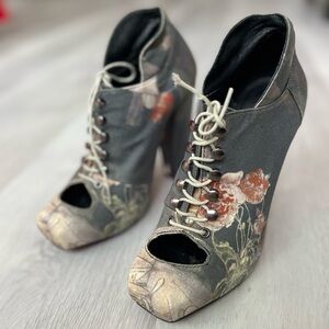 RODARTE OPEN CEREMONY SHOES PLATFORM BLOCK HEEL FLORAL BRIDGETON FESTIVAL 8